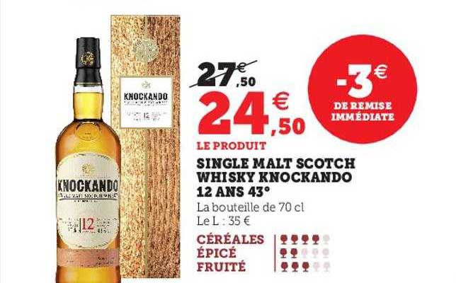 single malt scotch whisky knockando 12 ans 43°