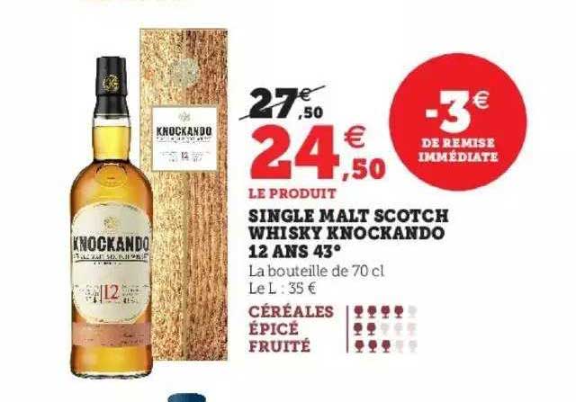 single malt scotch whisky knockando 12 ans 43°