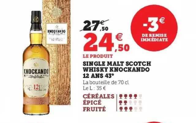 single malt scotch whisky knockando 12 ans 43°