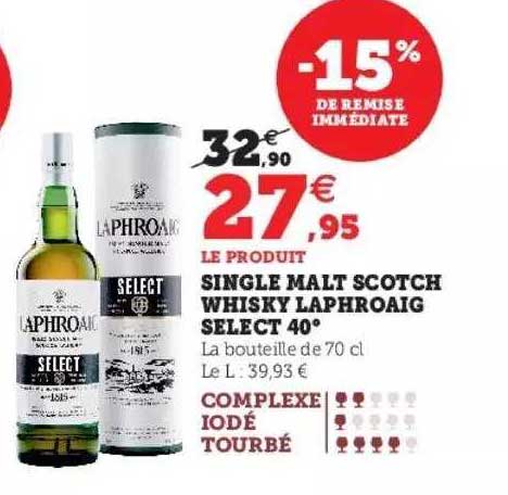 single malt scotch whisky laphroaig select 40°