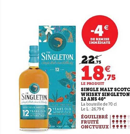 single malt scotch whisky singleton 12 ans 40°