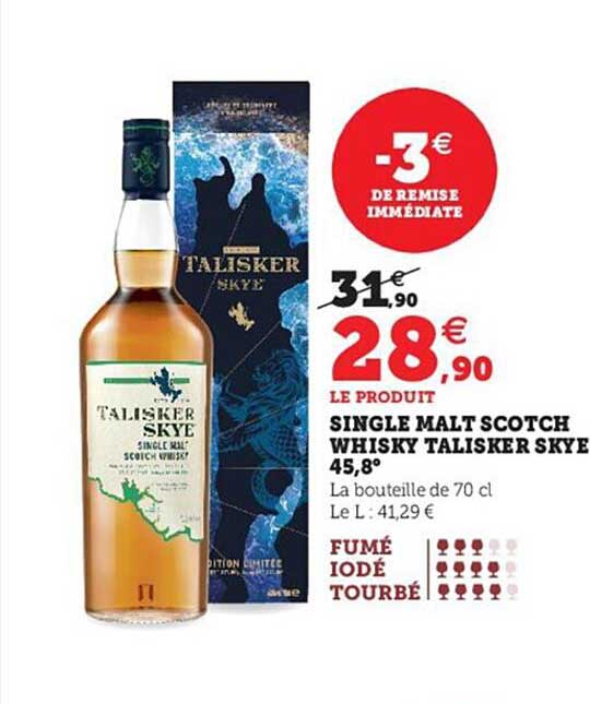 single malt scotch whisky talisker skyr 45,8°