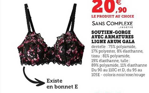 soutien-gorge avec armatures ligne arum gala sans complexe lingerie