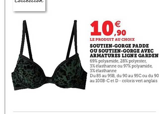 soutien-gorge padde ou soutien-gorge avec armatures ligne garden u collection