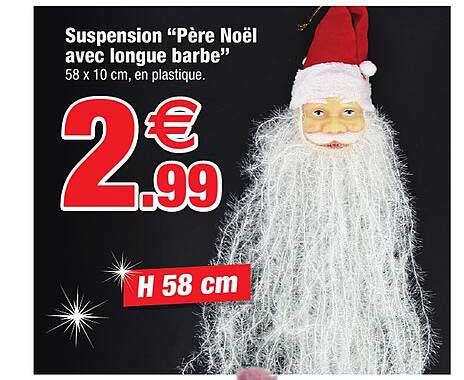suspension "père noël avec longue barbe"
