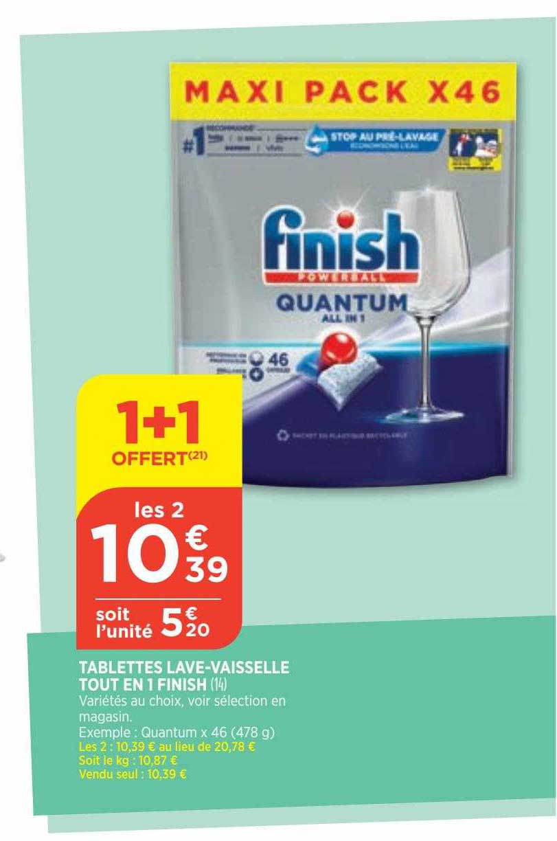tablettes lave-vaisselle tout en 1 finish