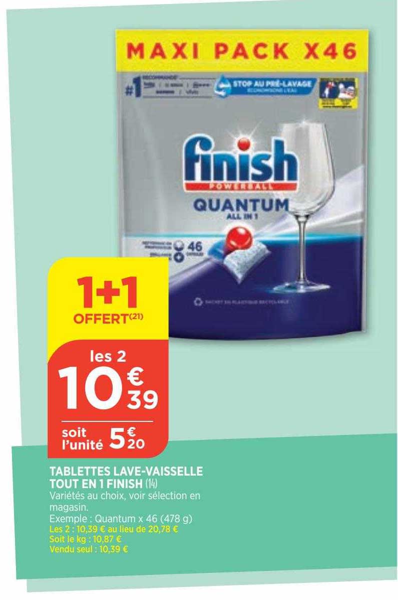tablettes lave-vaisselle tout en 1 finish