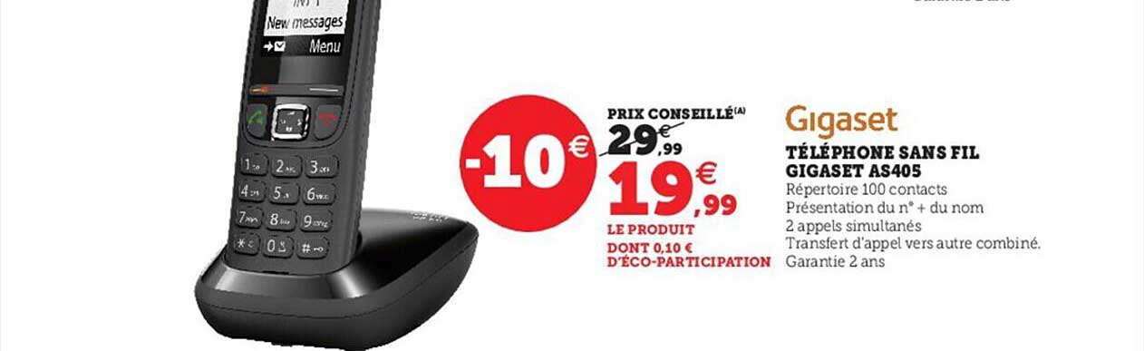 Téléphone Sans Fil Gigaset As405
