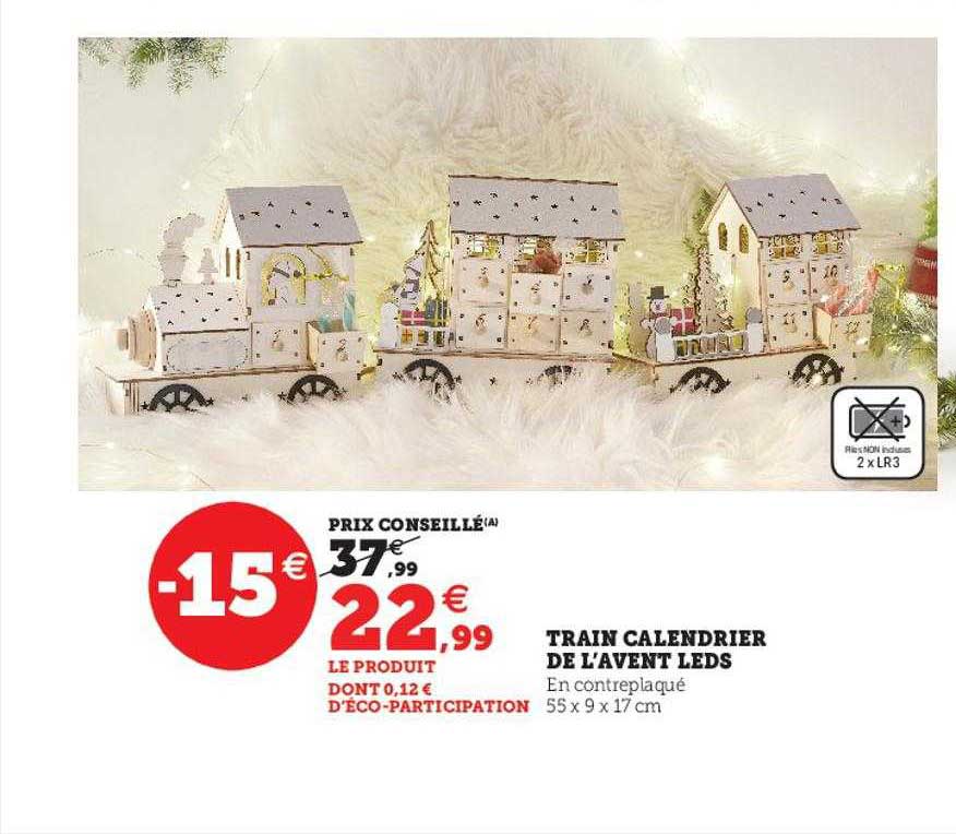 train calendrier de l'avent leds