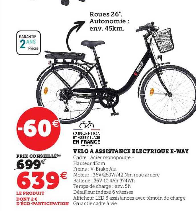 vélo à assistance électrique e-way