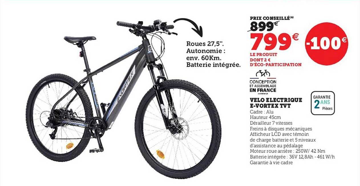 vélo électrique e-vortex tvt