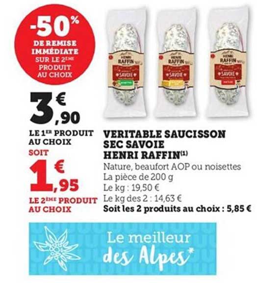 véritable saucisson sec savoie henri raffin