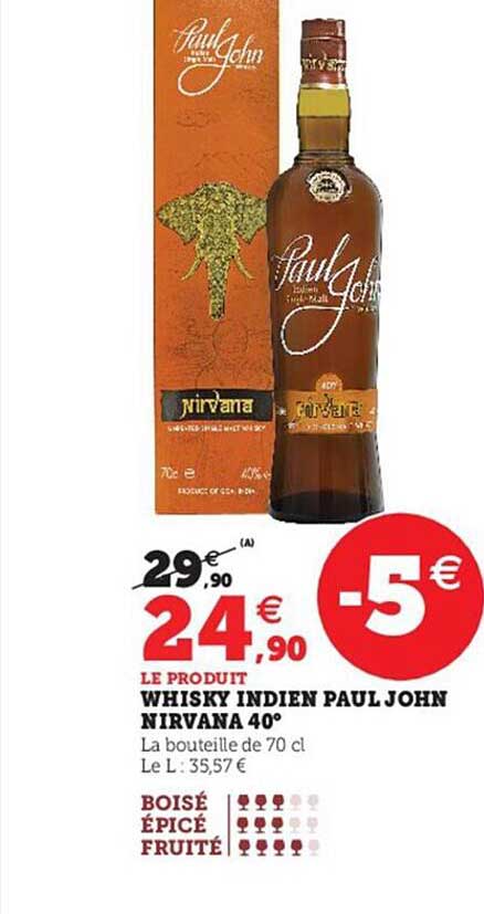 Whisky Indien Paul John Nirvana 40°