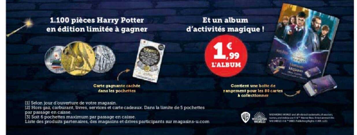 1.100 pièces harry potter en édition limitée à  gagner, et un album d'activités magique !