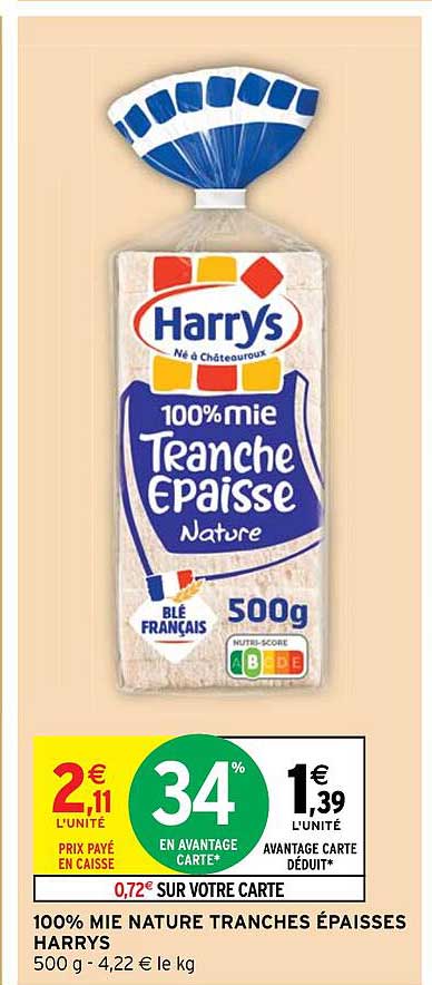 100% mie nature tranches épaisses harrys