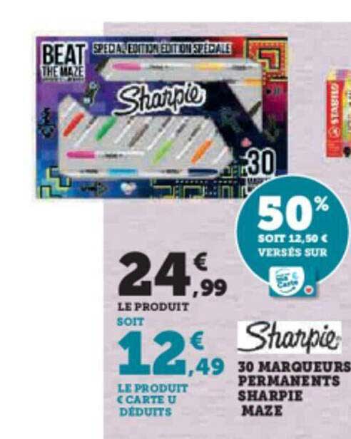 30 marqueurs permanents sharpie maze