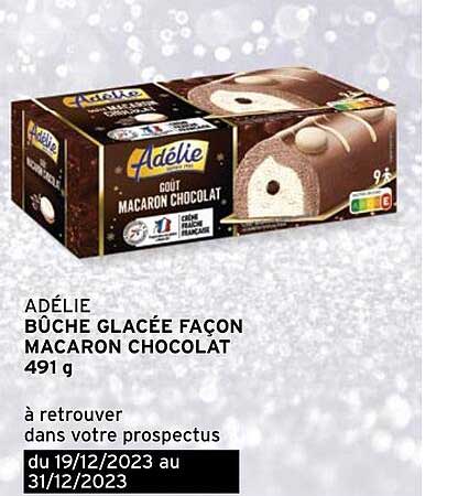 adélie bûche glacée façon macaron chocolat
