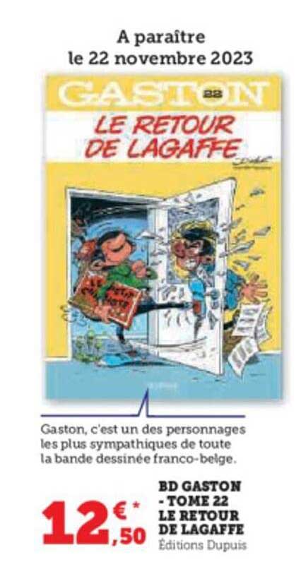 bd gaston - tome 22 le retour de lagaffe