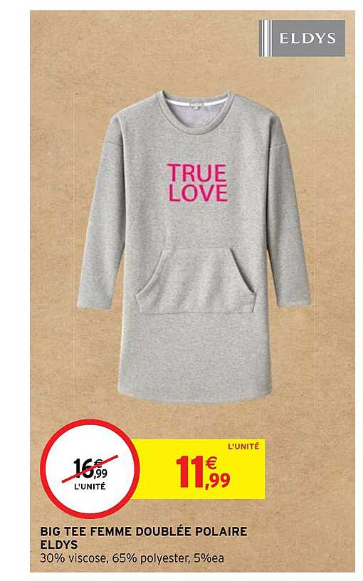 big tee femme doublée polaire eldys