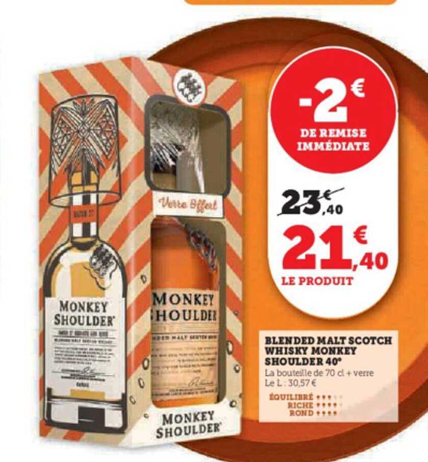 blended malt scotch whisky monkey shoulder 40°