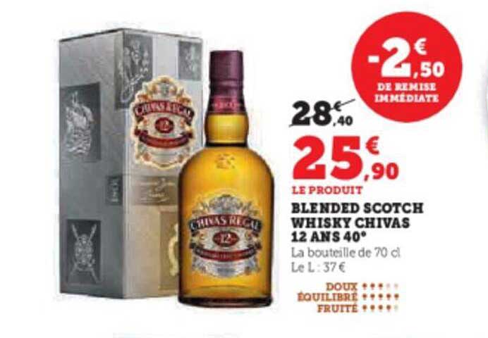 blended scotch whisky chivas 12 ans 40°