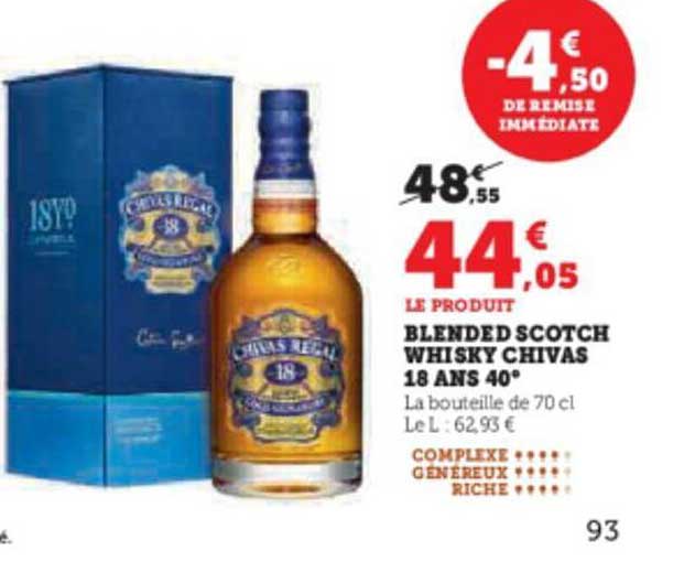 blended scotch whisky chivas 18 ans 40°
