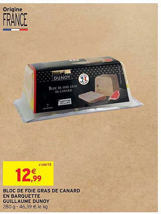 bloc de foie gras de canard en barquette guillaume dunoy