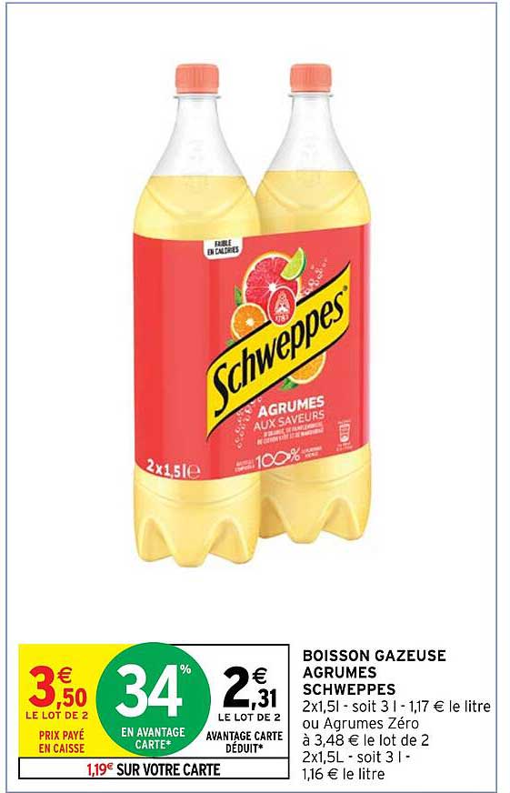 Boisson Gazeuse Agrumes Schweppes