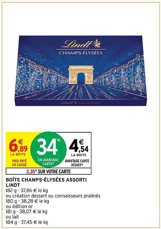 boîte champs-élysées assorti lindt