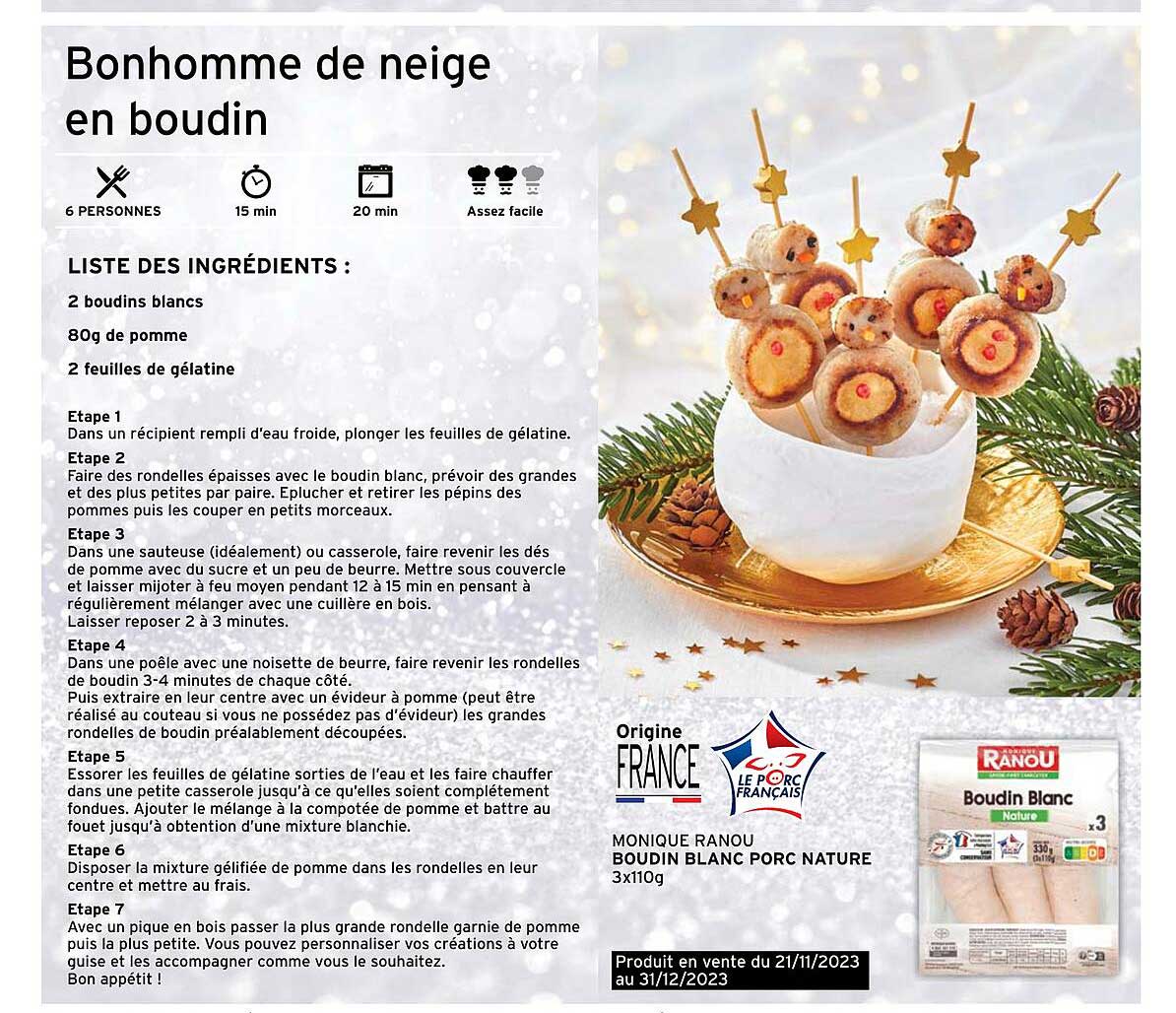 boudin blanc porc nature monique ranou