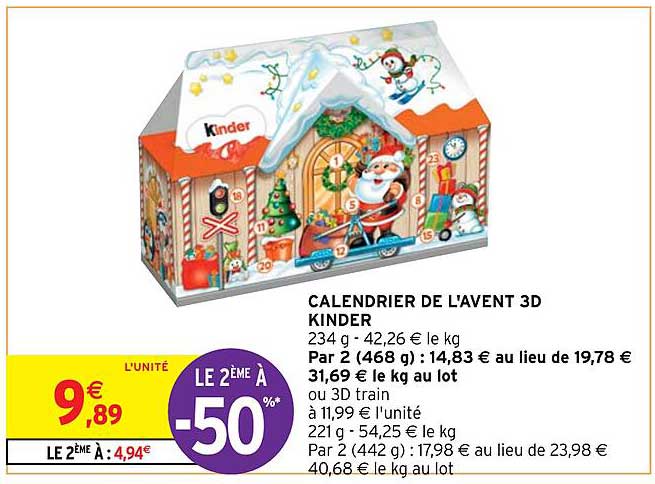 calendrier de l'avent 3d kinder
