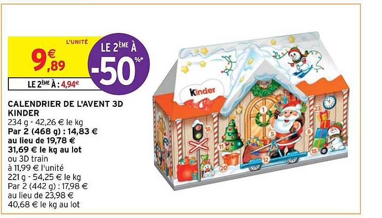 calendrier de l'avent 3d kinder