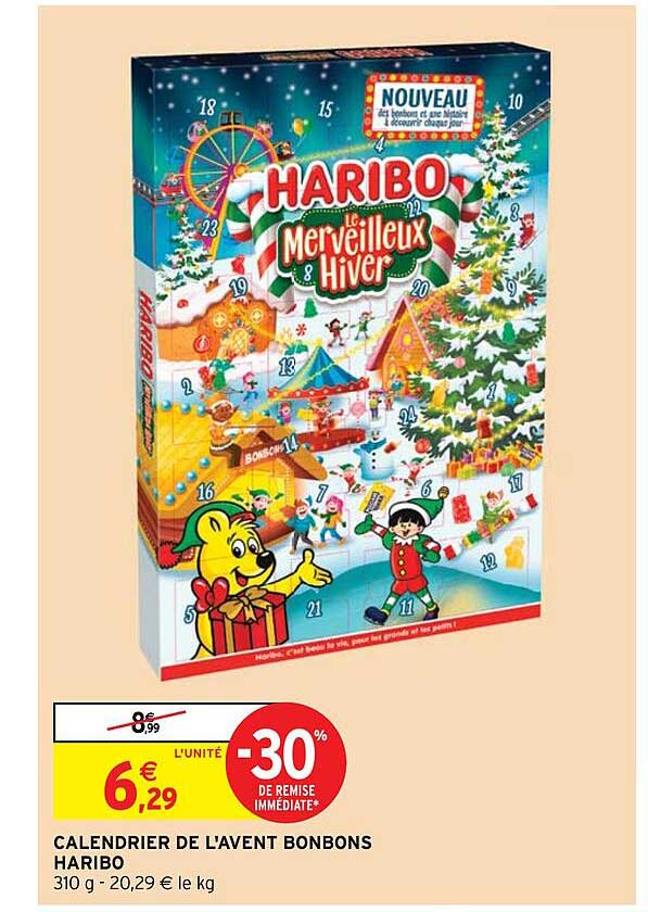 calendrier de l'avent bonbons haribo