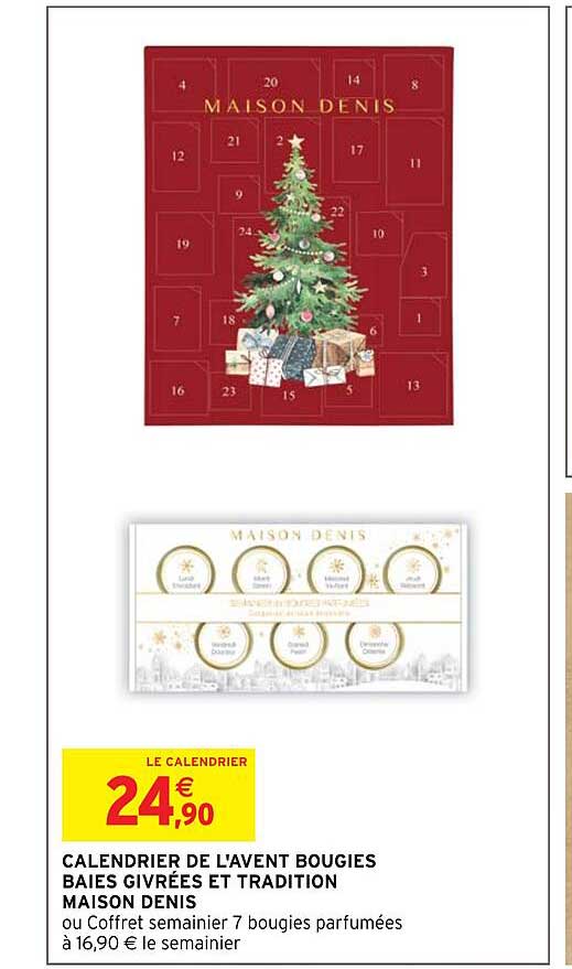 calendrier de l'avent bougies baies givrées et tradition maison denis