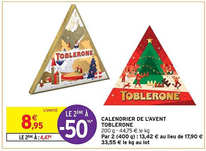 calendrier de l'avent toblerone