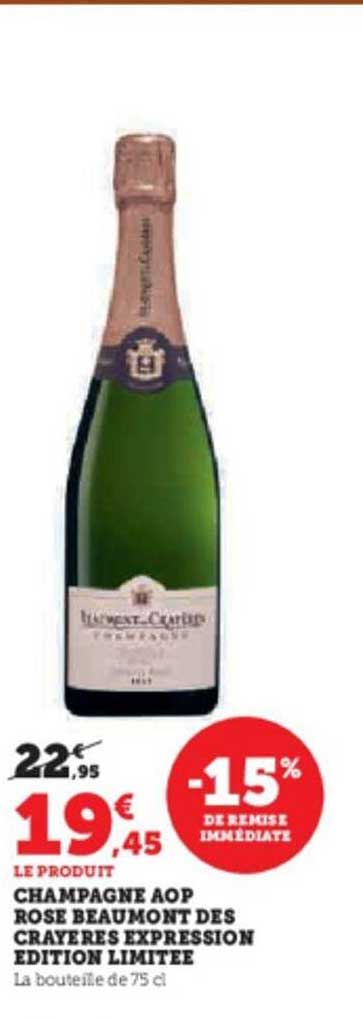 champagne aop rose beaumont des crayères expression édition limitée