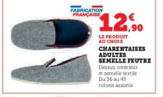 charentaises adultes semelle feutre