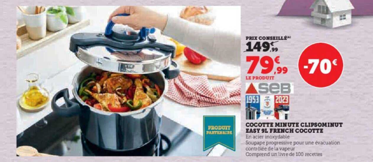 cocotte minute clipsominut easy 9l french cocotte seb