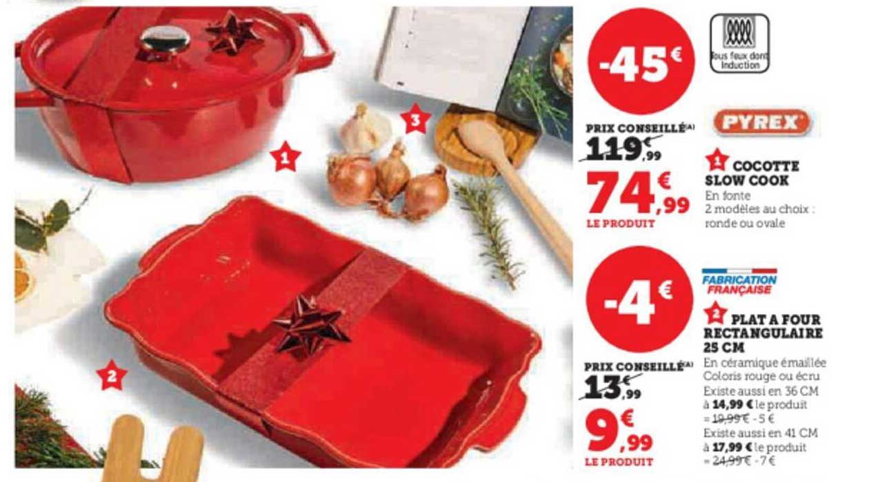 Cocotte Slow Cook Pyrex, Plat à Four Rectangulaire 25 Cm Pyrex