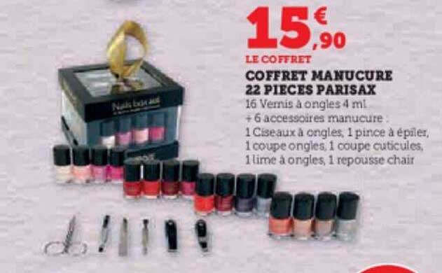 coffret manucure 22 pièces parisax