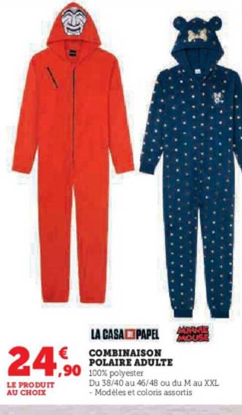 combinaison polaire adulte la casa papel