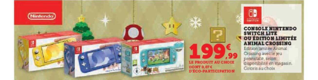 Console Nintendo Switch Lite Ou édition Limitée Animal Crossing