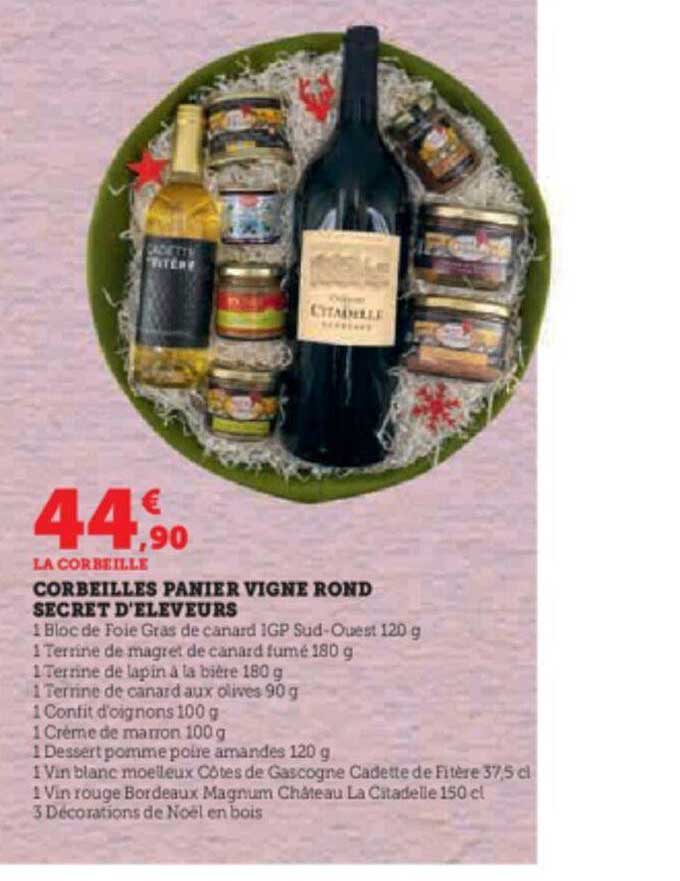 corbeilles panier vigne rond secret d'éleveurs