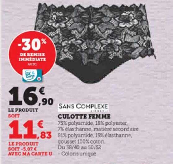 culotte femme sans complexe