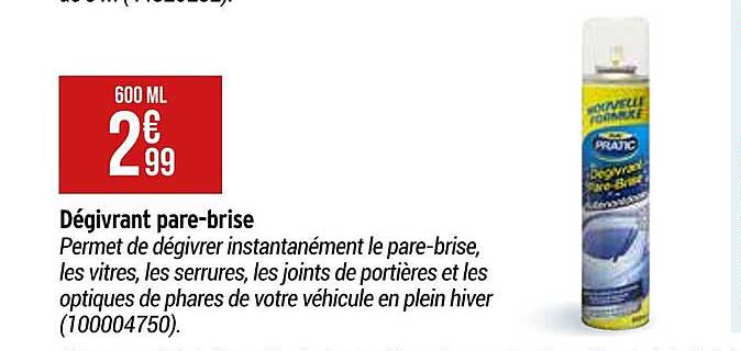 dégivrant pare-brise