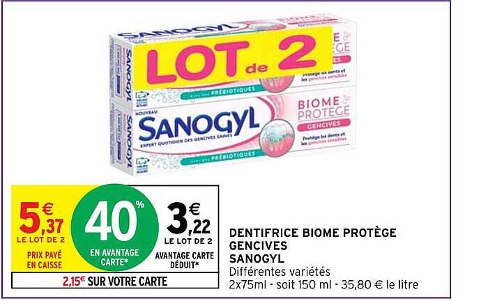 dentifrice biome protège gencives sanogyl