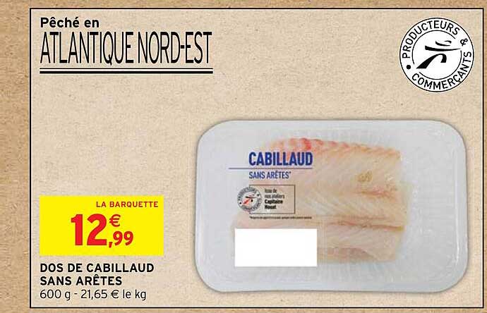 dos de cabillaud sans arêtes