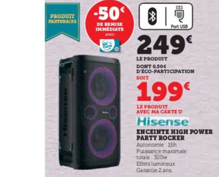 enceinte high power party rocker hisense