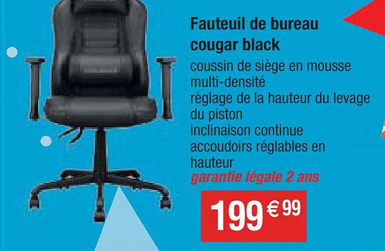fauteuil de bureau cougar black