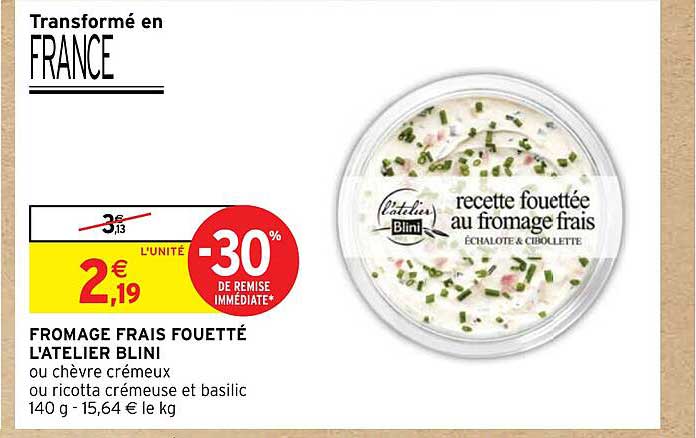 fromage frais fouetté l'atelier blini